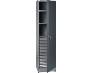 Dulap metalic 1 usa 455x450x1800 mm, cu 3 polite si 10 sertare