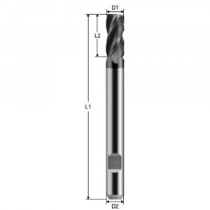 Freza cu 4 caneluri, Datron 0078404, 4.0x6.0mm - Img 2