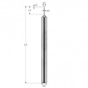 Freza de adancime, Toric Cut, 2 caneluri, Datron 00781007, 0.7x1.05x3.0mm - Img 2