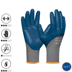 Gebol 729513_10, Manusi de protectie Wet Guard, din poliester, acoperire cu spuma de nitril, rezistente la ulei si apa , uz profesional, marimea 10/XL - Img 1