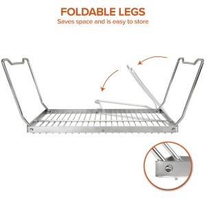 Gratar pliabil pentru foc de tabara Stabilotherm BBQ Grid Medium din otel inoxidabil - Img 3