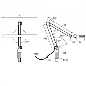 Lampa de lucru profesionala UNILED II cu braț articulat, 5200-5700K - Img 3