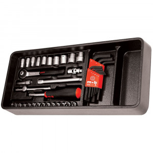 Modul MOB IUS PVC cu 38 de capete chei tubulare si accesorii 1/4" DH