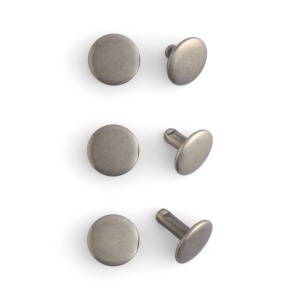 Nituri cu cap dublu lat 13 mm, finisaj gunmetal mat, set 100 buc - Tandy Leather