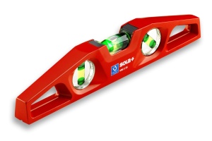 Nivela din aluminiu forjat, antisoc, magnetica, 2 bule + 1 x 45 grade, 25 cm, 0,5 mm/m SOLA MM 5 25
