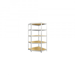 Raft metalic cu 5 polițe din lemn 900x450x1800 mm max. 250 kg/poliță, montaj rapid cu cleme