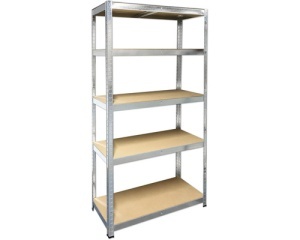 Raft metalic Schulte 180 x 90 x 45 cm, argintiu, 5 polite