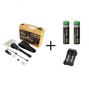 SB24 Set lanterna Armytek Barracuda Pro - Warm cu acumulatori Armytek 18650 Li-Ion 3500 mAh, fara protectie si incarcator, Armytek