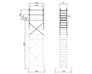 Schelă WERNER Helio modul C din aluminiu - Img 2