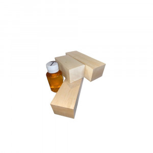Set 4 blocuri din lemn de tei pentru cioplit 47 x 47 mm cu 50 ml ulei tung - Img 1