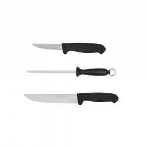 Set cuțit jupuit 9090 UG + măcelar 7177 UG + masat rotund P203-12" Morakniv