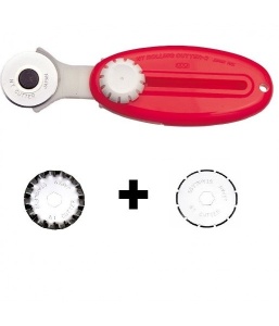 Set cutter cu lama disc Ø28mm - NT Cutter Japan + set 2 lame ondulate+ set 2 lame cu taiere perforata. - Img 1