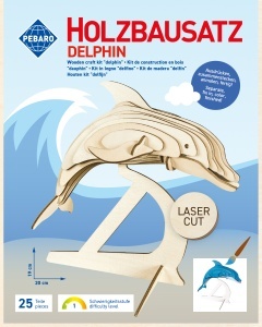 Set de constructie din lemn „Delfin”, debitat cu laser Pebaro - Img 2