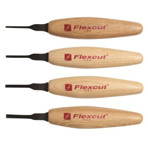 Set micro dalti adanci cu varf in V la 60° pentru sculptura in lemn, Flexcut