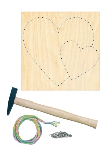 Set pentru pictura cu cuie cu motiv in forma de inima, Pebaro