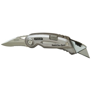 Stanley 0-10-813, Cutit uilitar sport Quickslide, lama cu zimti + slider cu lama de zinc, 120mm - Img 1