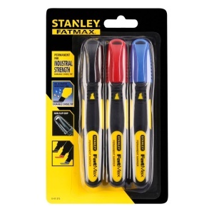 Stanley 0-47-315, Set 3 markere Fatmax, negru, albastru si rosu, permanente cu varf lat - Img 5