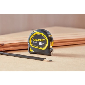 Stanley 1-30-697, ruleta Tylon 5m, tru-zero, protectie din cauciuc, anti-alunecare, 5m x 19mm - Img 4