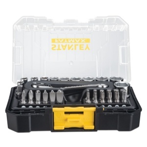 Stanley FMMT19101-0, trusa 37 piese Fatmax, chei tubulare si biti 1/4, clichet 60 de dinti, compatibilitate Pro-Stack - Img 3