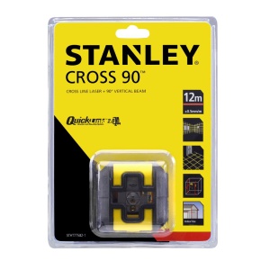 Stanley STHT77502-1, nivela laser cross 90, cu linie in cruce + un fascicul 90 grade, lumina rosie, auto-nivelare, prindere cu clema, QuickLink, raza actiune 12m, include 2 baterii AA, clema si husa - Img 3
