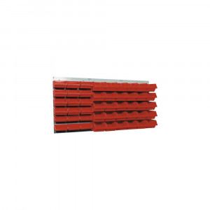Suport casete de organizare1200x600 mm, incl. 48 casete rosii