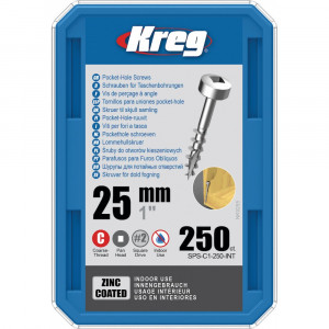 Șuruburi Kreg Pocket-Hole 25 mm, cap pan-head, filet grosier, zincate - Img 4