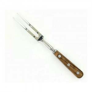 1110FO15COL Furculita curbata, lungime 17cm, maner din lemn de maslin, Sabatier Authentique - Olive.