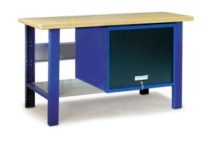 Banc de lucru metalic Werkmeister 1500-11, 1500 mm, dulap cu usa