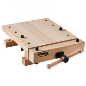 Banc de lucru portabil Sjöbergs cu menghina, lemn masiv de fag, deschidere 110 mm