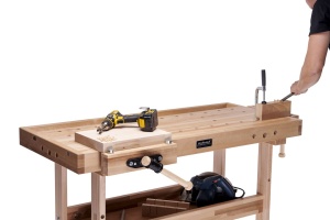 Banc de tamplarie RAMIA Diamond 1500 COMBO din fag, cu dulap si accesorii - Img 5