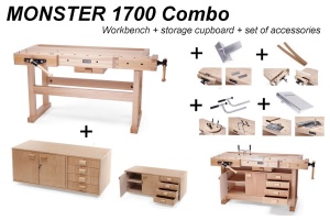 Banc de tamplarie RAMIA Premium Monster 1700 COMBO din fag - Img 2
