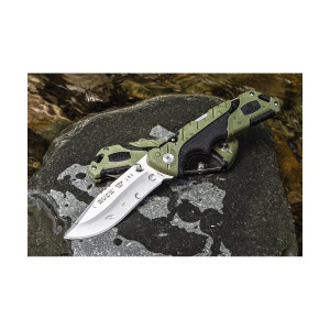Briceag de vanatoare Buck Pursuit Large 0659GRS-B, otel 420HC, maner Versaflex verde, Lockback - Img 4