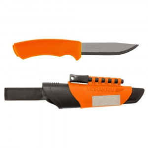 Cutit Bushcraft Survival Orange cu lama otel inoxidabil suedez 12C27,Morakniv