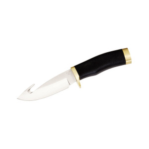 Cutit de vanatoare Buck 691 Zipper 0691BKG-B, lama 10.5 cm cu guthook, otel 420HC, maner cauciuc, teaca inclusa