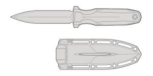 Cutit lama fixa SOG Pentagon FX - Blackout - Img 16