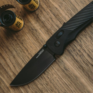 Cutit pliabil SOG Flash AT Black 11-18-01-41, lama Drop Point CRYO D2 Black TiNi, deschidere asistata S.A.T., AT-XR Lock, maner GRN Black - Img 10