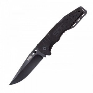 Cutit pliabil SOG Salute Black FF11-CP, lama 8Cr13MoV Black Oxide, Lockback, maner G10, EDC Tactical Folder - Img 12
