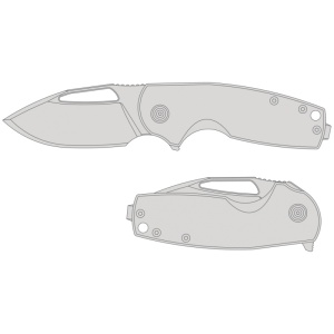 Cutit pliabil SOG Stout FLK Blackout 14-03-02-57, lama Clip Point CRYO D2 Black TiNi, Frame Lock, deschidere Flipper, maner G10 Black, EDC - Img 11