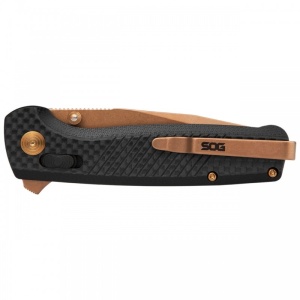 Cutit pliabil SOG Terminus XR LTE Carbon Rose Gold TM1043-BX, lama Drop Point CPM S35VN TiNi Rose Gold, XR Lock, Flipper, maner Carbon Fiber, EDC Premium - Img 6