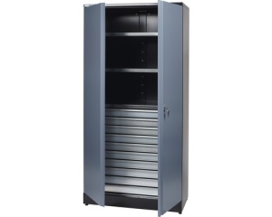 Dulap metalic 2 uși 910x450x1800 mm, cu 3 polițe și 10 sertare