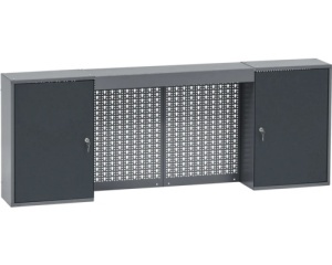Dulap suspendat 1600x600x200 mm, cu 2 usi, 4 polite si panou perforat - Img 2