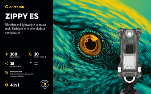 F06101G Lanterna multifunctionala Zippy Extended Set- gri onix, Armytek - Img 8