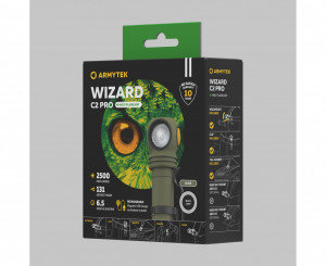 F08701CO Lanterna Wizard C2 Pro Magnet USB Olive - lumina alba, Armytek - Img 7