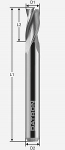 Freza cu 3 caneluri, Datron 00685680, 8.0x16.0x8.0mm - Img 2