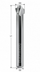 Freza cu 3 caneluri, Datron 00685720, 4.0x2.0x6.0mm - Img 2