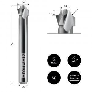 Freza cu 3 caneluri, Datron 00685720, 4.0x2.0x6.0mm - Img 4