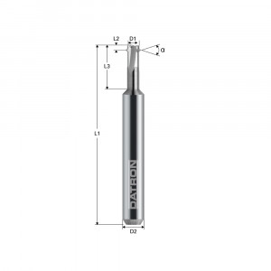 Freza pentru filetare 3 caneluri, Datron 0068419A, 2.0x1.0x3.0mm - Img 2