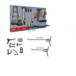 Kit 2 panouri perforate vertical/orizontal 800x600 pentru scule profesionale cu set 26 carlige - Img 1