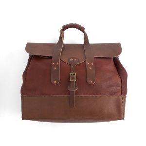 Kit geanta de voiaj Bison din piele maro Tandy Leather, 48 x 38 x 20 cm - imagine 3