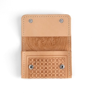 Kit portofel mic Winslow din piele vegetala Tandy Leather, cu capse, 10,8 x 7 cm - imagine 3